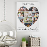Together Personalized Heart Shaped 9 Photo Collage Faux Canvas Print<br><div class="desc">Create your own personalized canvas with 9 of your favorite photos and your family name(s). The photo template is set up to create a photo collage in the shape of a love heart, displaying your pictures in a mix of portrait and landscape formats. Upload your photos working in rows, from...</div>