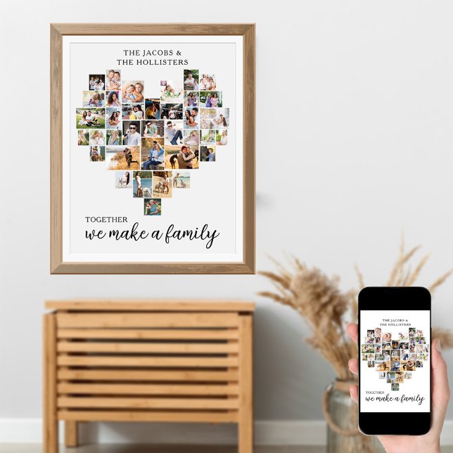 Together Personalized Love Heart 36 Photo Collage Poster (Creator Uploaded)