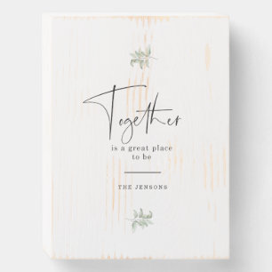 Together Quote and Custom Family Name Wooden Box Sign
