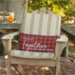 Together Red Black Buffalo Lumberjack Pattern Lumbar Pillow<br><div class="desc">Beautiful classic red and black Buffalo lumberjack checks pattern with fun Together Is Our Favorite Place quote text. This design was created for the country cottage theme exterior designer, or for those who love decorating the front porch or patio of their log cabin or modern chic farmhouse style decorated lake...</div>
