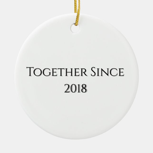 Together Since Year Modern Porsonalized Couple Ceramic Ornament (Front)