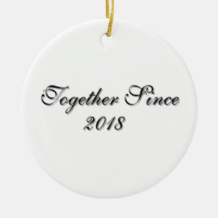 Together Since Year Personalized Couple Design Ceramic Ornament