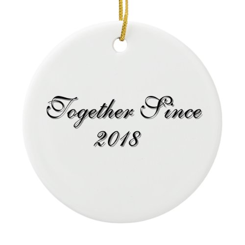Together Since Year Personalized Couple Design Ceramic Ornament