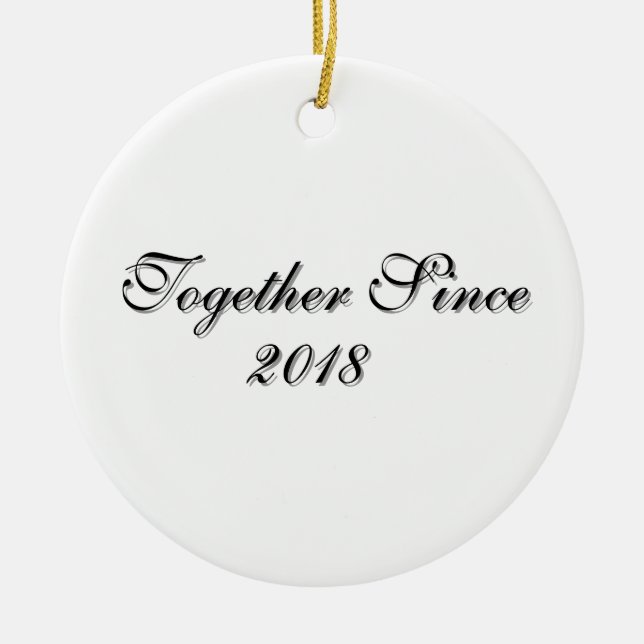 Together Since Year Personalized Couple Design Ceramic Ornament (Front)