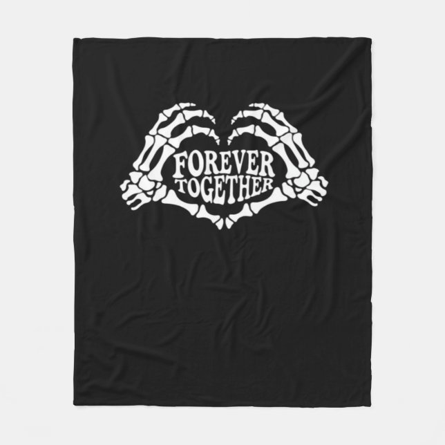 Together Skeleton Hands Form Heart Classic Style Fleece Blanket (Front)