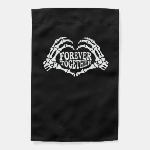 Together Skeleton Hands Form Heart Classic Style Garden Flag