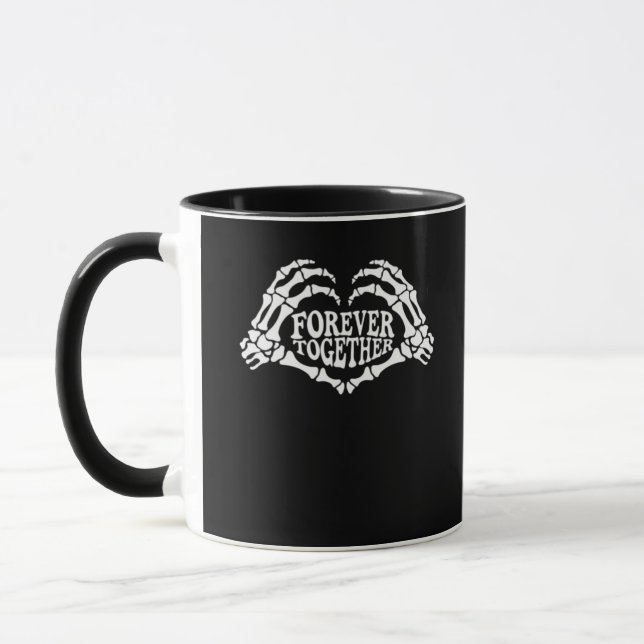 Together Skeleton Hands Form Heart Classic Style Mug (Left)