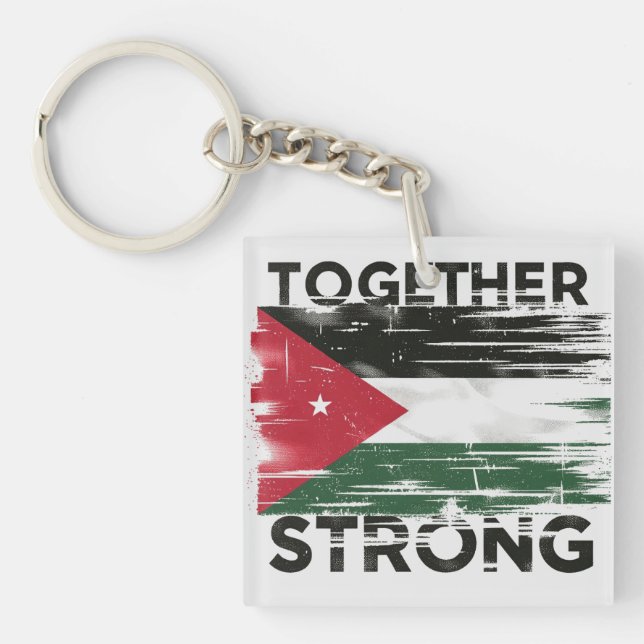 Together Strong Support Palestine Keychain (Front)