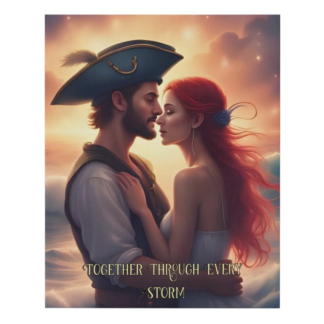 Together Through Every Storm Romantic Pirate Faux Canvas Print (Front)