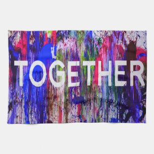 Together togetherness colorful love kitchen towel