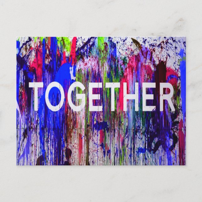 Together togetherness colorful love postcard (Front)