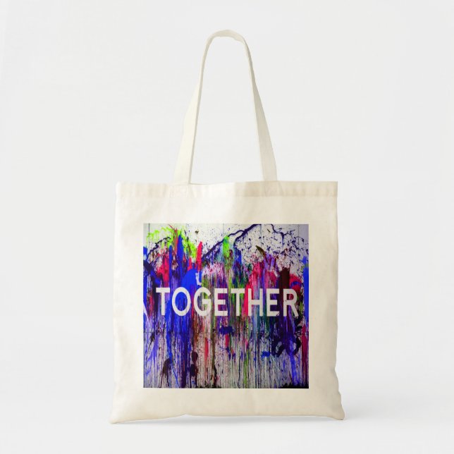 Together togetherness colorful love tote bag (Front)