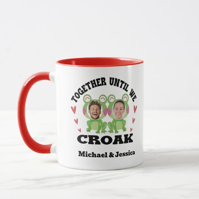 Together Until We Croak Frog Custom Names & Faces Mug (Left)