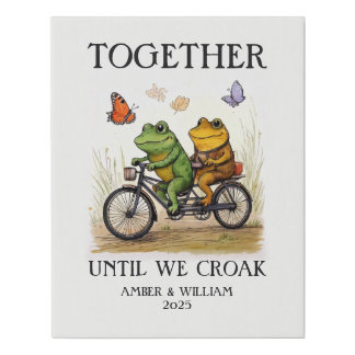 Together Until We Croak Personalized  Faux Canvas Print