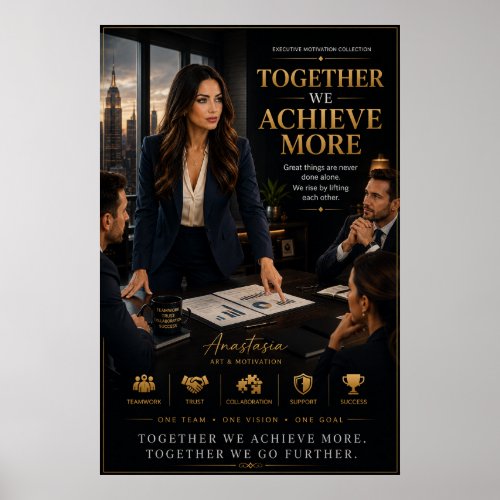 Together We Achieve More – Teamwork Motivation Pos Poster