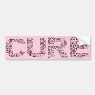 Together We Can Find a Cure (Black Text) Bumper Stickers