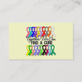 Together We Can Find A Cure CANCER RIBBONS Business Card (Back)