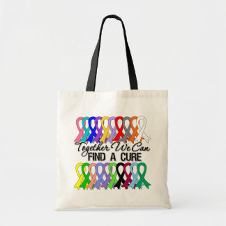 Together We Can Find a Cure Cancer Ribbons Tote Bag