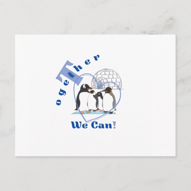 Together We Can | Motivational quote  Postcard (Front)
