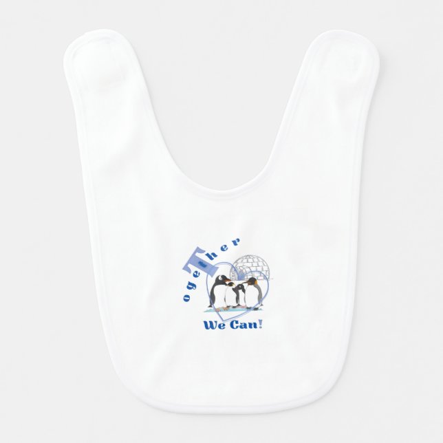 Together We Can | Motivational quote T-shirt  Baby Bib (Front)