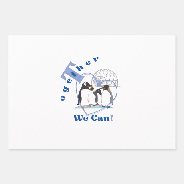 Together We Can | Motivational quote  Wrapping Paper Sheets (Front)