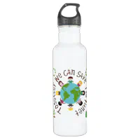 Reusable Water Bottle Save the Planet Made From Plants, Light, Easy Clean,  3 Colours, Environmental Gift, Valentines School Work Play 