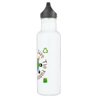 Reusable Water Bottle Save the Planet Made From Plants, Light, Easy Clean,  3 Colours, Environmental Gift, Valentines School Work Play 