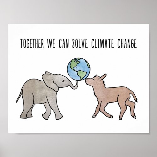 Together We Can Solve Climate Change Poster