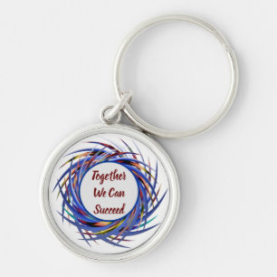 Together We Can Succeed Spiral Employee Motivation Keychain