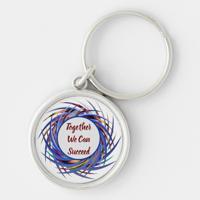 Together We Can Succeed Spiral Employee Motivation Keychain (Front)