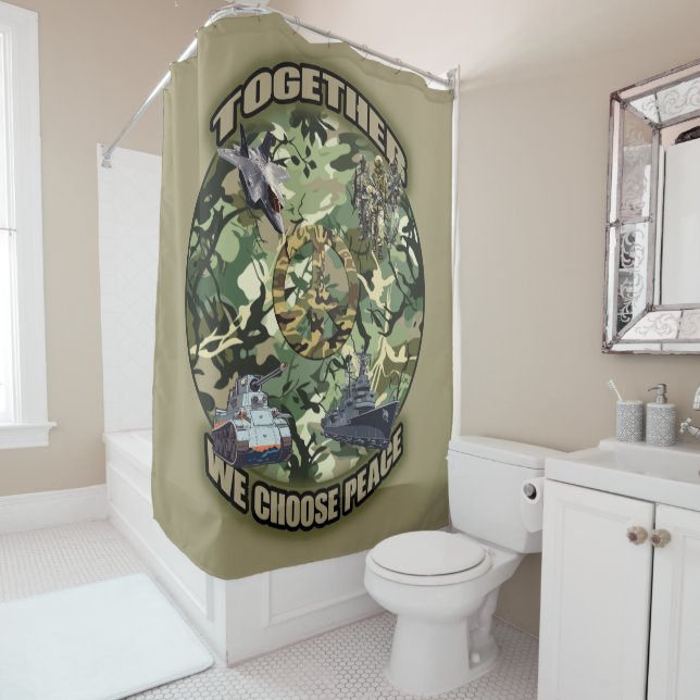 Together, we choose peace shower curtain (In Situ)