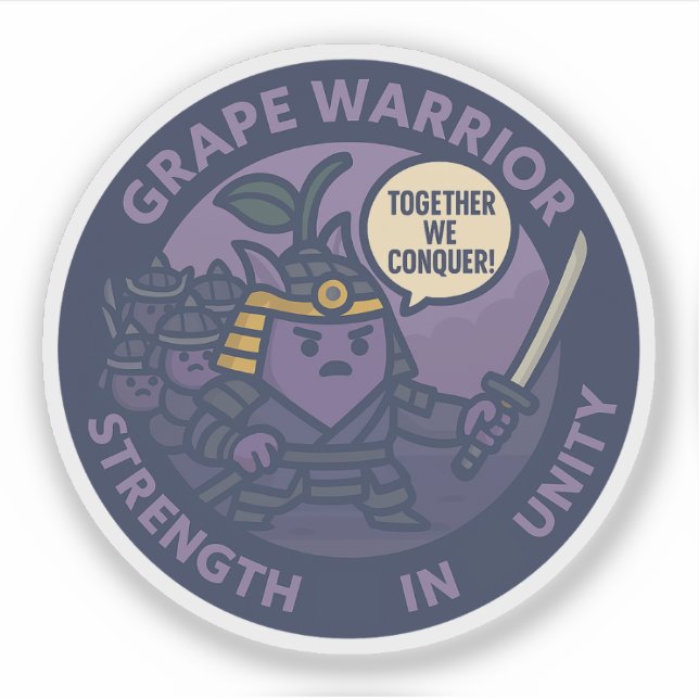 Together We Conquer Samurai Grape  Sticker (Front)