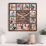 Together We Have It All Quote Family Photo Rustic Square Wall Clock<br><div class="desc">Easily create your own personalized rustic wooden plank farmhouse style wall clock with your custom photos. The design also features a beautiful handwritten script quote: "Together we have it all". For best results,  crop the images to square - with the focus point in the center - before uploading.</div>