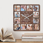 Together We Have It All Quote Family Photo Rustic Square Wall Clock<br><div class="desc">Easily create your own personalized rustic wooden plank farmhouse style wall clock with your custom photos. The design also features a beautiful handwritten script quote: "Together we have it all". For best results,  crop the images to square - with the focus point in the center - before uploading.</div>