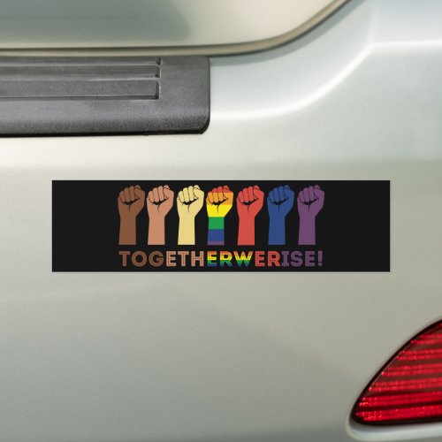 Together We Rise Equality Social Justice Bumper Sticker