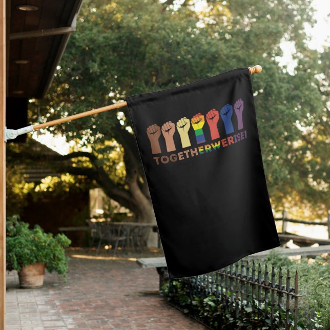 Together We Rise Equality Social Justice House Flag (In SItu)
