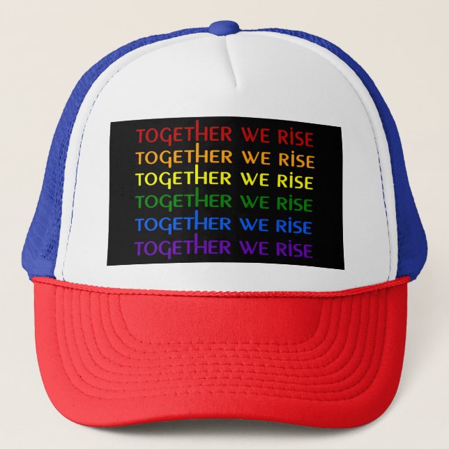 Together We Rise Pride Trucker Hat (Front)