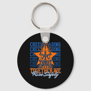 Together We Rise Safely - Cheerleading Safety Awar Keychain
