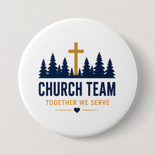 Together We Serve Church Volunteer Team Button