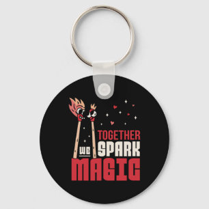 Together We Spark Magic Couple's Love Keychain