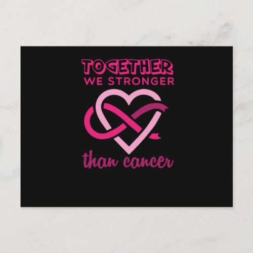 Together We Stronger Than Cancer Breast Cancer Invitation Postcard