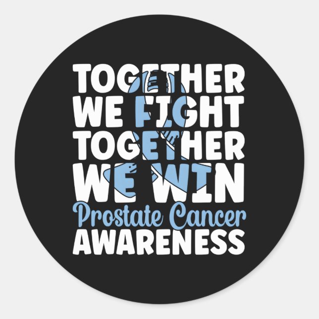 Together We Win Prostate Cancer Support Classic Round Sticker (Front)