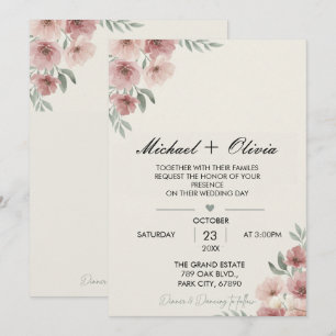 Together with Their Families Wedding Invitation Wo