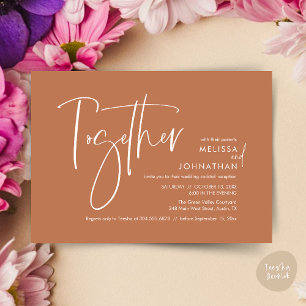 Together with their parents, Wedding Reception Invitation