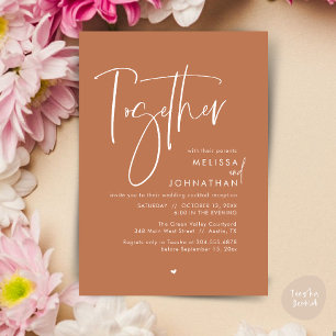Together with their parents, Wedding Reception Invitation