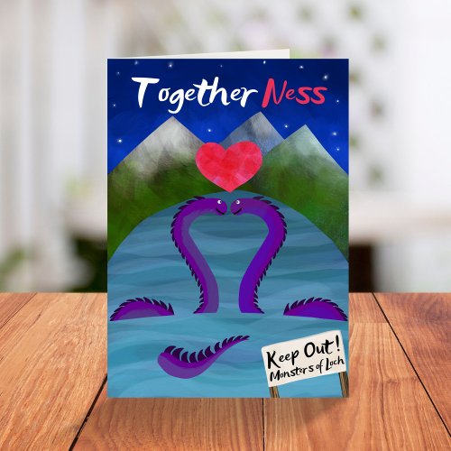 TogetherNess Loch Ness funny Valentines Day Card