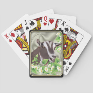 Toggenburg Dwarf Goat Daisies Playing Car Poker Cards