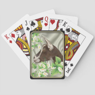 Toggenburg Dwarf Goat Daisies Playing Car Poker Cards