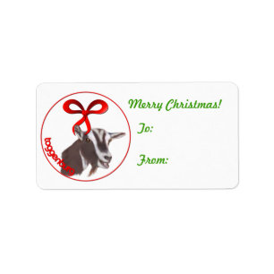 Toggenburg Goat Christmas Gift Tag Sticker
