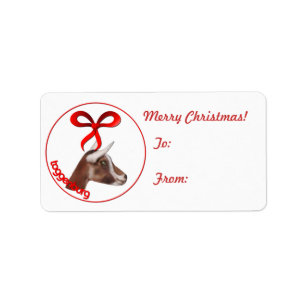Toggenburg Goat Christmas Gift Tag Sticker